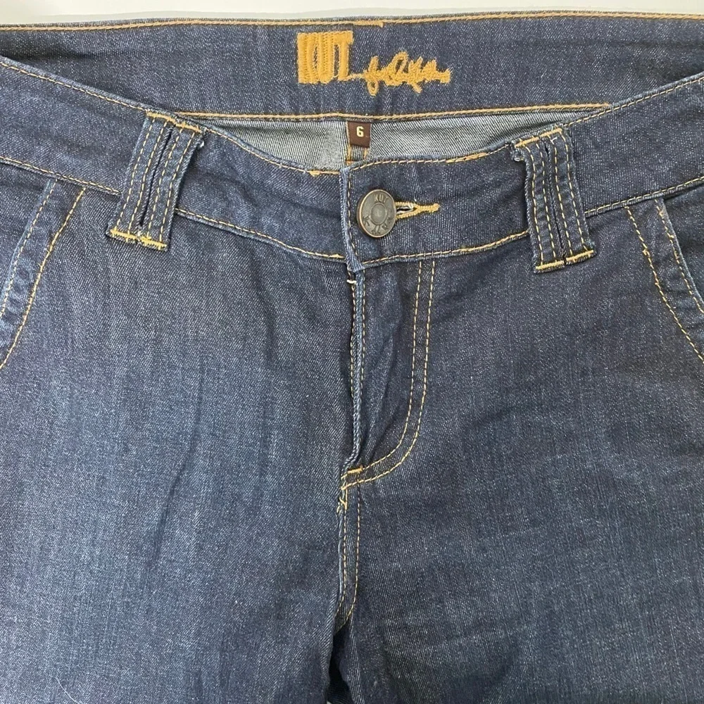 Kut From The Kloth Dark Wask Denim Bermuda Long Shorts Women's size Medium 6